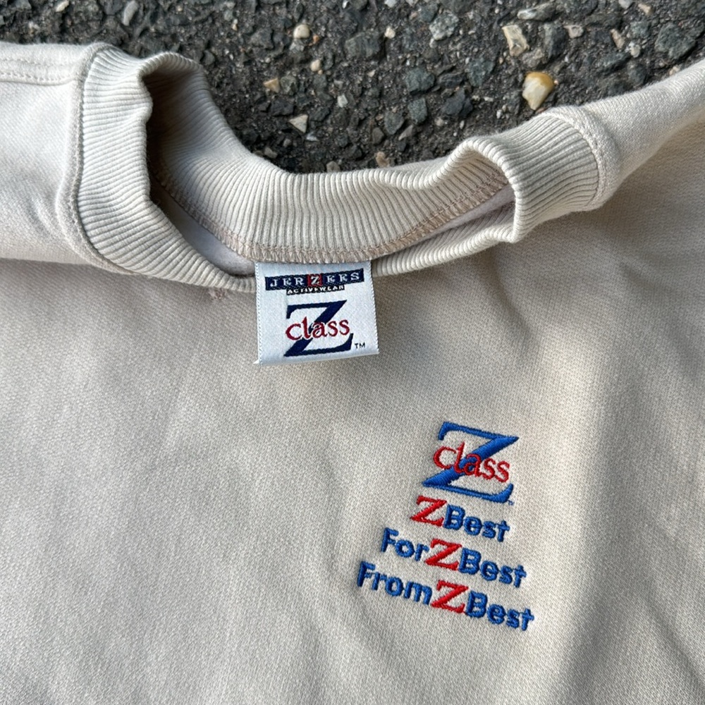 Vintage beige Jerzees Z Class sweatshirt large crewneck 90s promo